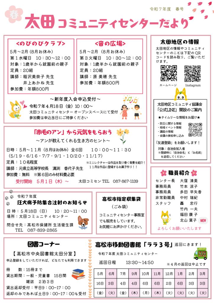 太田コミセンだより　R7春号のサムネイル
